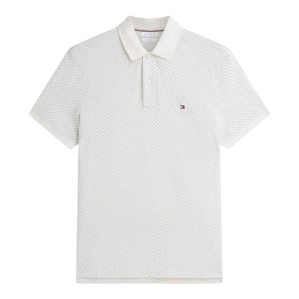 Tommy Hilfiger Mens Geometric Polo Shirt / Ivory/Petal